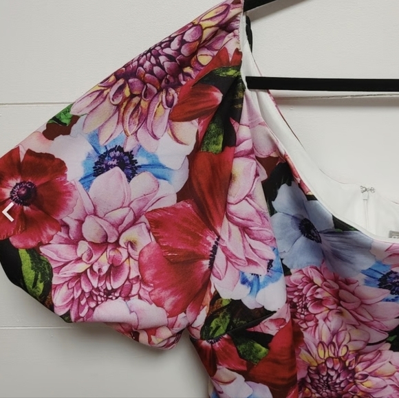 Asos Floral Puff Sleeve Midi Dress Plus Size 24 - Picture 3 of 13